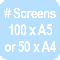 Number of screens available with supplied equipment