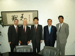 president noboru hayama of riso kagaku with nehoc directors stan and simon cohen