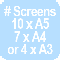 Number of screens available with supplied equipment